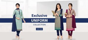 uniform dress, school dress, white saree, teacher saree, college uniform