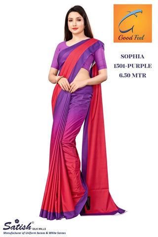 Purple Digital Printed Crepe Fancy Saree