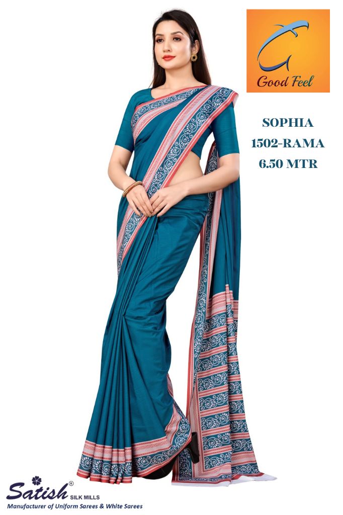 Rama Digital Printed Plain Crepe Fancy Saree