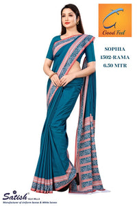 Rama Digital Printed Plain Crepe Fancy Saree
