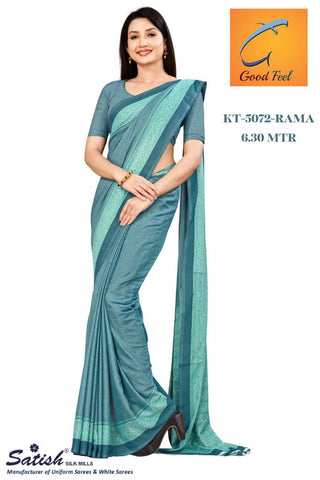 Rama Crepe Uniform Saree For School Teacher