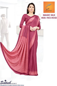 Designer Crepe Silk Pink Printed Uniform Saree