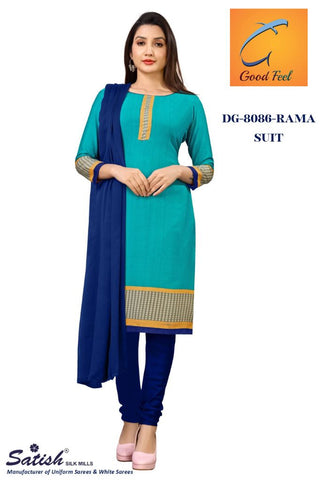 Plain Rama Crepe Uniform Salwar Suit With Dupatta