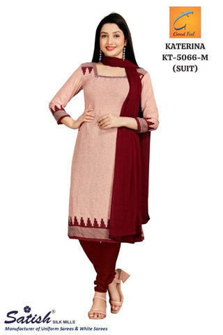 Plain Marun Dull Crepe Uniform Salwar Suit