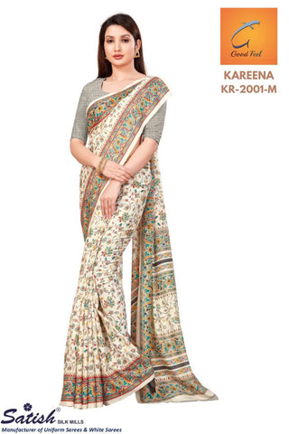 Floral Print Kotfeel Marun Printed Saree