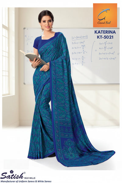 Indian female teachers in uniform saree
