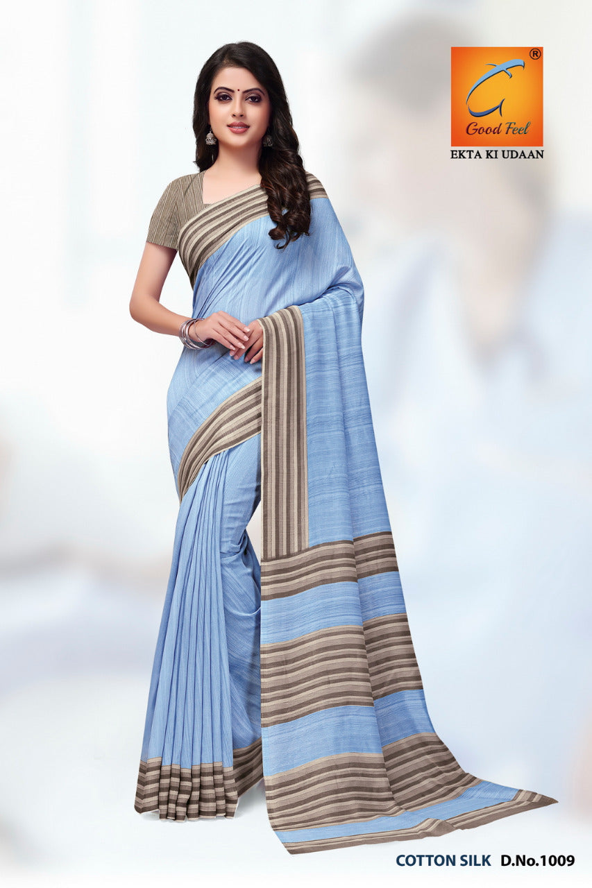 Handwoven pure Tussar silk saree with ghicha pallu in blue and maroon color